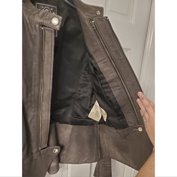 DIESEL Grey Leather Jacket - Brand New w/Tags - Picture 5 of 14